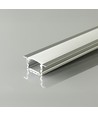 V-Tac 2m indbygningsprofil til LED strips - Sølv, inkl. cover, 2000x13,2x7mm