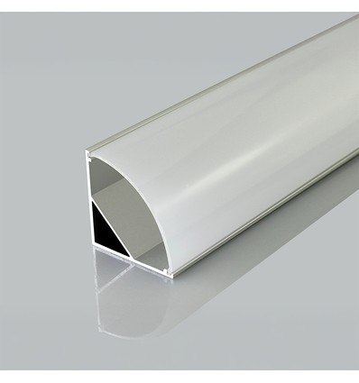 2m hjørneprofil i sølv til LED strips - Inkl. cover, 30x30mm monteringssæt