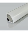 2m hjørneprofil i sølv til LED strips - Inkl. cover, 30x30mm monteringssæt