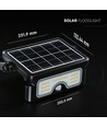7W LED solcelle projektør med sensor - 3.7V, PIR sensor, sort hus, 3-i-1 CCT