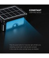 7W LED solcelle projektør med sensor - 3.7V, PIR sensor, sort hus, 3-i-1 CCT