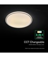 V-Tac 30W/60W/30W LED loftlampe med fjernbetjening - 3-i-1 CCT, dæmpbar, grå ring, inkl. lyskilde