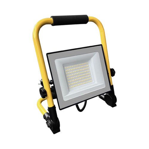 50W LED arbejdslampe med L-stativ - 3m ledning, 4000K, sort hus, CREE chip