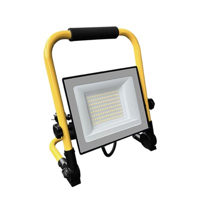 50W LED arbejdslampe med L-stativ - 3m ledning, 4000K, sort hus, CREE chip
