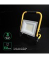 50W LED arbejdslampe med L-stativ - 3m ledning, 4000K, sort hus, CREE chip