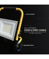 50W LED arbejdslampe med L-stativ - CREE chip, 3m ledning, IP65, 6500K, sort hus