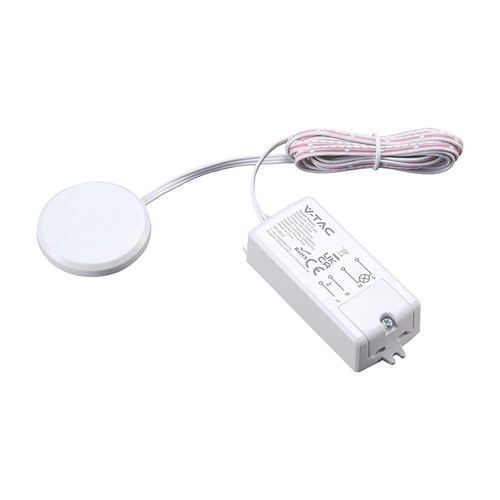 V-Tac infrarød touch sensor, kapacitiv, hvid - Max 600W LED, indbygget touch-funktion, virker igennem bordplade