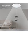 V-Tac 18W LED sensorlampe med CREE chip - 5-i-1 CCT, IP65, indbygget mikrobølgesensor, 6 års garanti