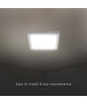 24W LED loftslampe 3-i-1 CCT - 29 x 29 cm, Højde: 3,1cm, 6 års garanti, Cree-chip, hvid kant