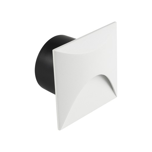 3W LED indbygningsspot til trapper, kvadratisk - IP65, hvidt aluminiumshus, 3000K, inkl. lyskilde