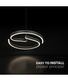 25W LED designer pendel - Ø40cm, Sandy Black, 4000K, dekorativ loftlampe