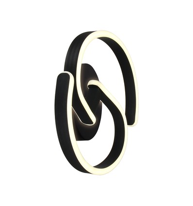 22W LED designer væglampe - 30x11cm, 4000K, sort, inkl. lyskilde