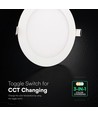 18W Ø22,5cm Backlit LED indbygningspanel - 3-i-1 CCT, Cree chip, 6 års garanti, rund