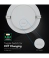 18W Ø22,5cm Backlit LED indbygningspanel - 3-i-1 CCT, Cree chip, 6 års garanti, rund