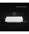 6W CCT LED indbygningspanel - Hul: 11x11 cm, 6 års garanti, 3 lyskulør, CREE Chip 