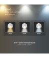 V-Tac 9W Solara væglampe med sensor - IP65, hvidt hus, 3-i-1 CCT, solcelle LED med PIR sensor
