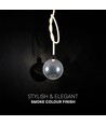 20W LED designer pendel - Ø23cm, Smoke glas, 3000K, højde 180cm, inkl. lyskilde