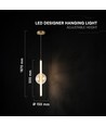 8W LED designer pendel - Ø15cm, 3000K, Amber/Hvid, dekorativ loftlampe
