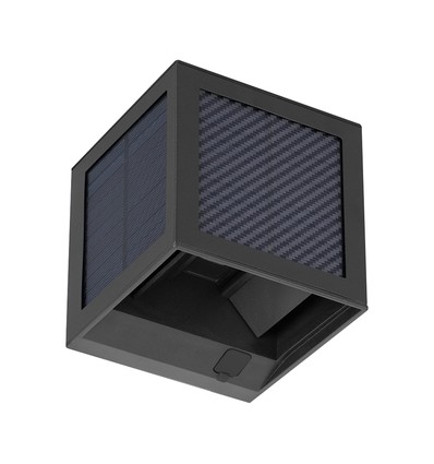 V-Tac 9W Solara væglampe med sensor - IP65, sort, 3-i-1 CCT, solcelle, PIR sensor