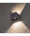 V-Tac 9W Solara væglampe med sensor, CCT - IP65, Cortenfarvet hus, solcelle, PIR sensor