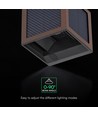 V-Tac 9W Solara væglampe med sensor, CCT - IP65, Cortenfarvet hus, solcelle, PIR sensor