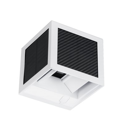 V-Tac 9W LED solcelle væglampe med sensor - CCT, IP65, hvidt hus, PIR sensor