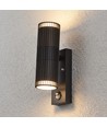 V-Tac GU10 væglampe med PIR sensor - Op/ned lys, IP44 udendørs, sort, uden lyskilde