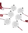 6 stk. 12V downlight - 2,5W, rund, inkl. kopbor og quick connector, til båd mm.