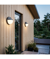 Outlet: 12W LED væglampe - IP54 udendørs, rund, sort, inkl. lyskilde