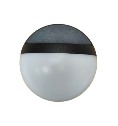 Outlet: 12W LED væglampe - IP54 udendørs, rund, sort, inkl. lyskilde