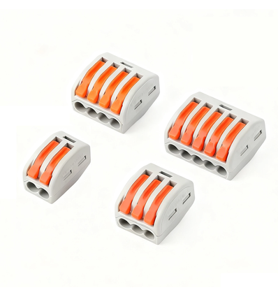 46 stk. Skrueløs samlemuffe - 0,32-2,5mm2, til 2/3/4/5 ledninger