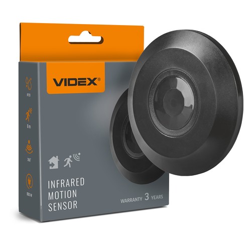 PIR bevægelses- og lyssensor, 800W - Sort, indbygget sensor