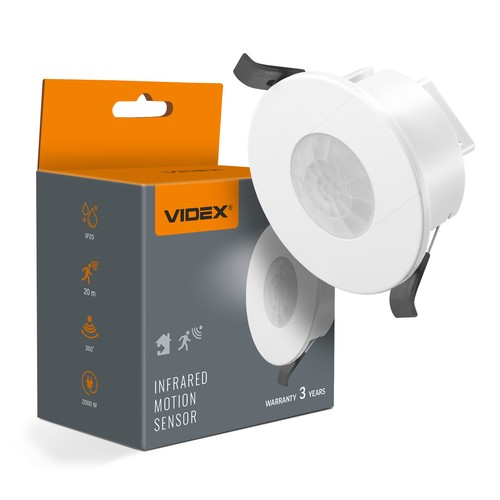 PIR bevægelses- og lyssensor 1200W - Hvid, indbygget sensor