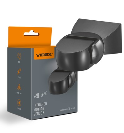PIR bevægelses- og lyssensor 1200W - IP65, sort