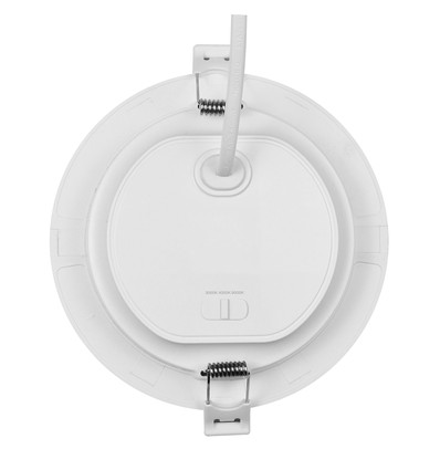 12W Dure 3 indbygningspanel - CCT, IP54, Ø14,5cm, hvid kant, 110 grader, rund