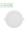 12W Dure 3 indbygningspanel - CCT, IP54, Ø14,5cm, hvid kant, 110 grader, rund