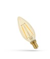E14 5W LED pære - C35, kultråd, rav farvet glas, ekstra varm