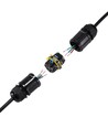 Sort rund samledåse, 5 ledet - IP68 vandtæt, til samling af ledninger, Ø4-14mm kabel
