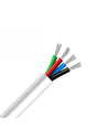 10m RGB kabel, hvid rund - 4x0,35mm², 12V-24V til LED strip