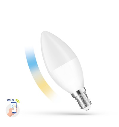 E14 5W Smart Home LED pære - C38, Tuya/Smart Life, virker med Google Home, Alexa og smartphones