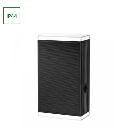 Lumina Dublo solcelle væglampe, 3000K - 1800mAh, 16x10cm, sort kant, inkl. lyskilde