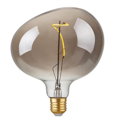E27 4W LED Filament Flex Snoopy G150 - 130lm, 2200K, dæmpbar, røgfarvet glas