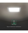 LED indbygningspanel, 18W - 3-i-1 CCT, Hul: 19,5x19,5cm, Cree chip, 6 års garanti