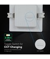 18W kvadratisk LED indbygningspanel - CCT, Backlit, CREE chip, 6 års garanti