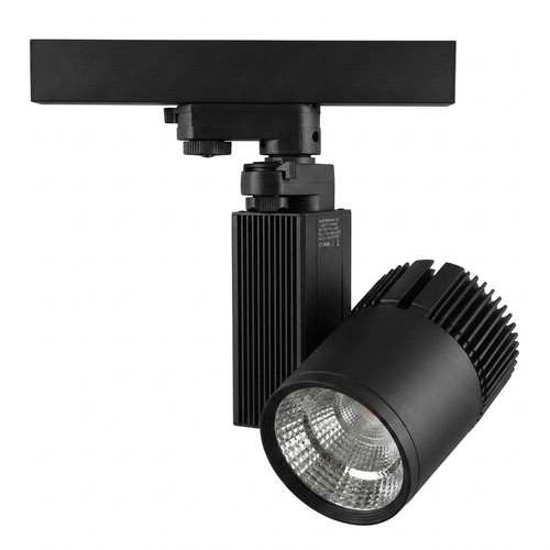 Outlet: 35W LED skinnespot - 3-faset, sort, Til kød (Pink+3000K)