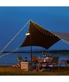 Opladelig camping LED lanterne med lyskæde - Hvid, IP64 udendørs