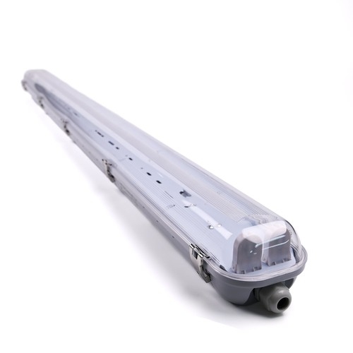 120cm Industri armatur - Til 2x 120cm T8 LED rør, IP65 vandtæt, Gennemfortrådet