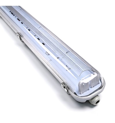 150cm Industri armatur - Til 2x 150cm T8 LED rør, IP65 vandtæt, Gennemfortrådet