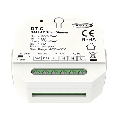 LEDlife DALI indbygningsdæmper - DALI, push-dim, LED dæmper, til indbygning