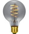 E27 4W dæmpbar LED filament pære - G80, Flex Globe, 2200K, røgfarvet glas